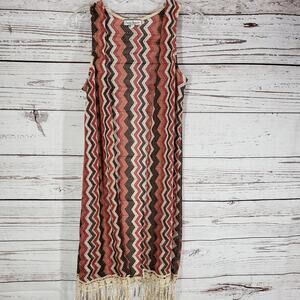 Crave Fame by Almost Famous Red Chevron Cardigan Size M